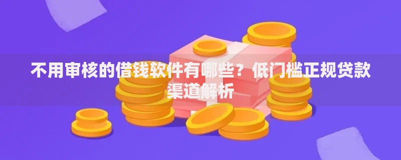 不用审核的借钱软件有哪些？低门槛正规贷款渠道解析