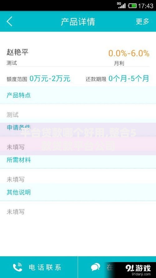平台贷款哪个好用,整合5款贷款平台公司