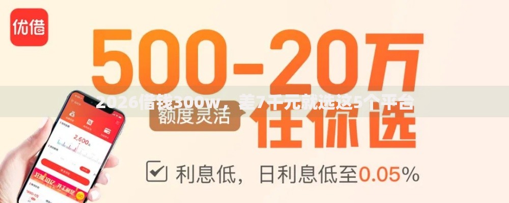 2026借钱300w，差7千元就选这5个平台