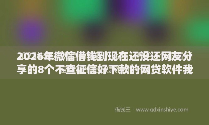 2026年微信借钱到现在还没还网友分享的8个不查征信好下款的网贷软件我觉得不错！