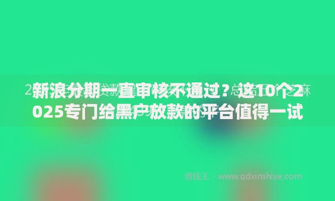 新浪分期一直审核不通过？这10个2025专门给黑户放款的平台值得一试