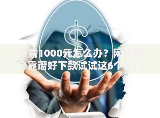 急需1000元怎么办？网贷哪个靠谱好下款试试这6个无门槛平台