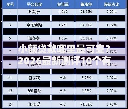 小额贷款哪里最可靠？2026最新测评10个有什么好借钱的平台