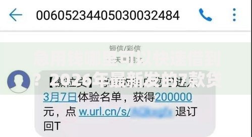 急用钱哪里可以快速借到？2026年最新发的7款贷款口子