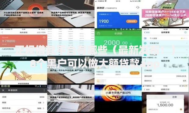 正规借款平台有哪些（最新发布！）8个黑户可以做大额贷款app
