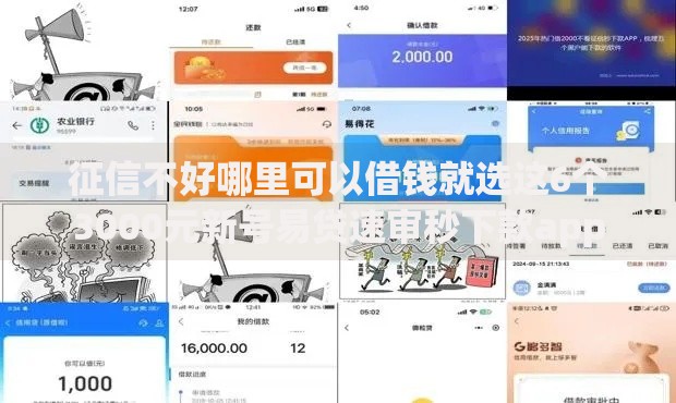 征信不好哪里可以借钱就选这6个3000元新号易贷速审秒下款app