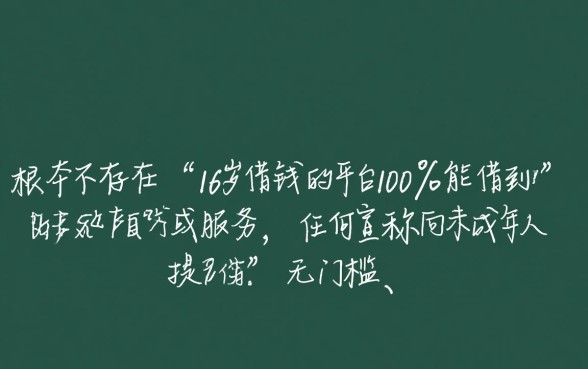 16岁借钱的平台100