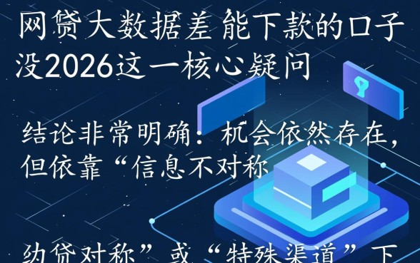 网贷大数据差还有能下款的口子没2026