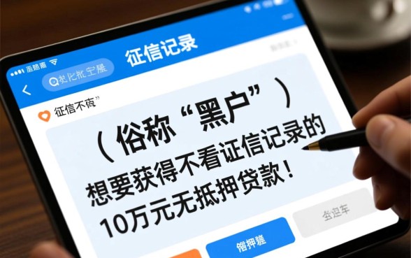黑户哪里可以贷款10万不看征信记录的