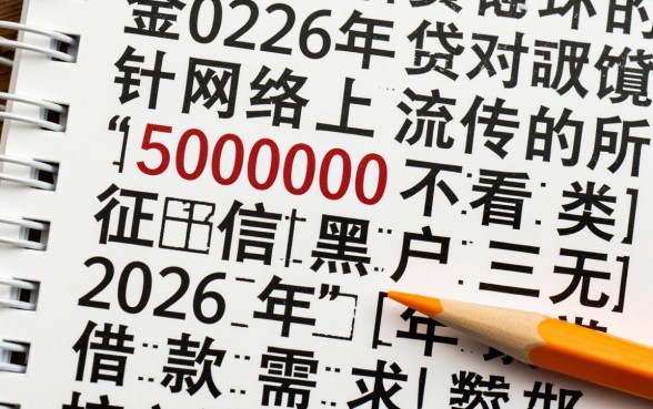 50000不看征信黑户三无2026年是真的吗