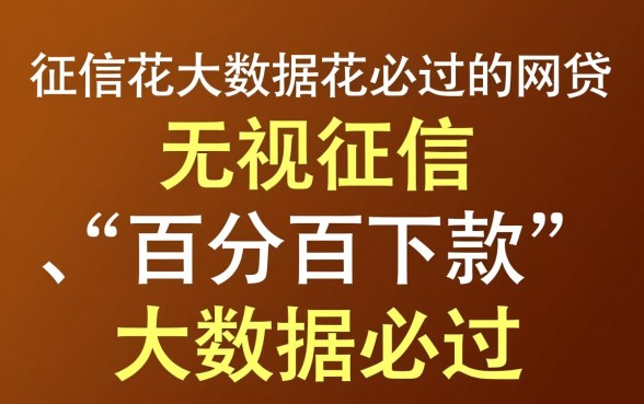 征信花大数据花能下款吗