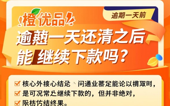 新橙优品逾期一天还清之后能继续下款吗