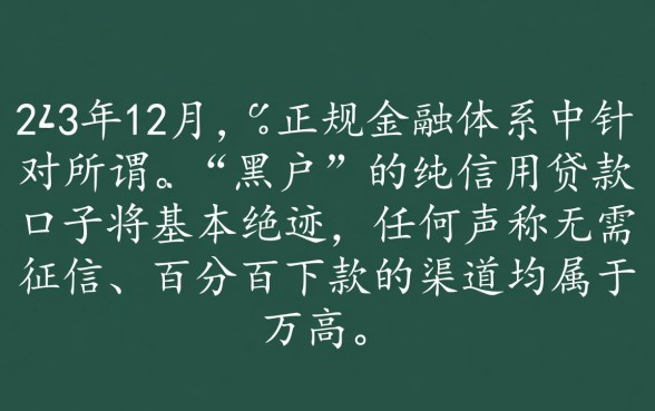 2026年12月黑户贷款哪里借