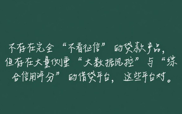 什么平台贷款不看征信