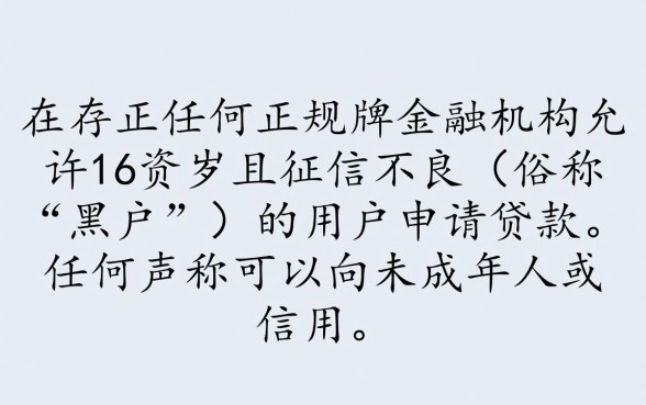 黑户16周岁能贷款的正规平台有哪些