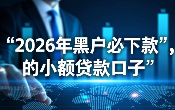 2026年黑户必下款的小额贷款口子有哪些