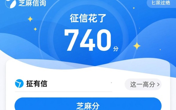 征信花了芝麻分740能下款吗