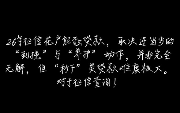 征信太花秒下的贷款2026年能借吗,征信花了怎么过审? 征信太花秒下的贷款2026年能借吗