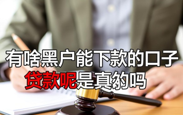有啥黑户能下款的口子贷款呢是真的吗