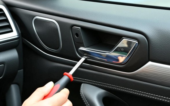 轿车车门上面一个口子怎么弄下来的啊