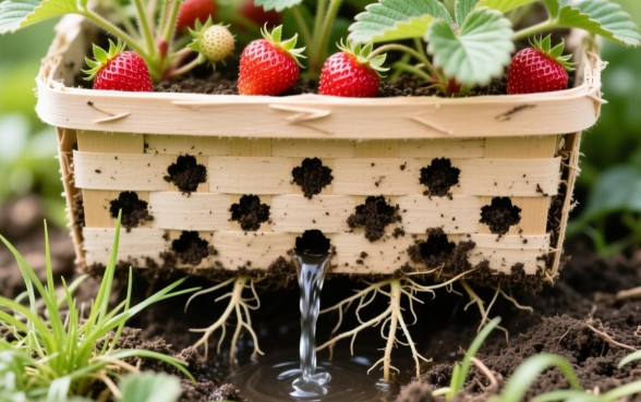 种草莓的筐下面是否要弄个小洞口子吗