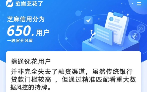 征信花了芝麻分650能下款吗