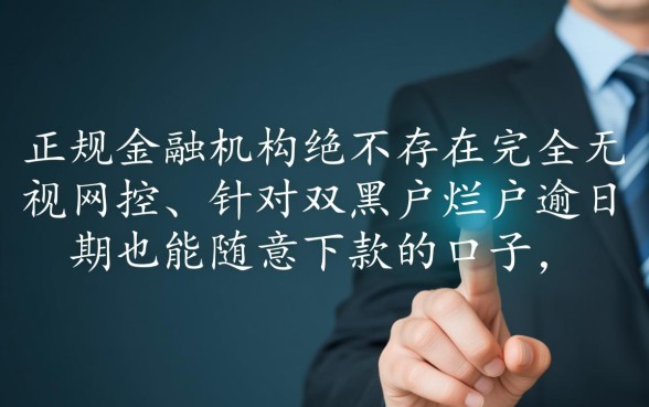 双黑户逾期无视风控能下款的口子