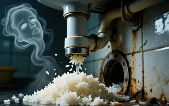 梦见剩的米饭堵住下水道口子什么意思