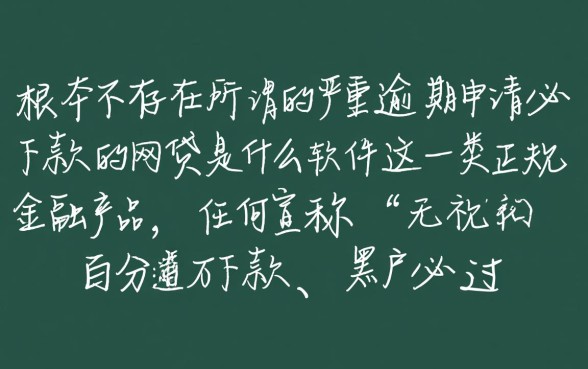 严重逾期申请必下款的网贷是什么软件