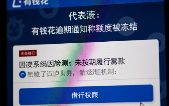 有钱花逾期冻结贷款额度是什么意思