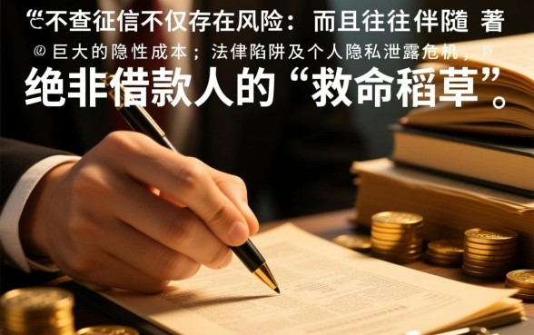 难道借钱不查征信就真的没有风险吗