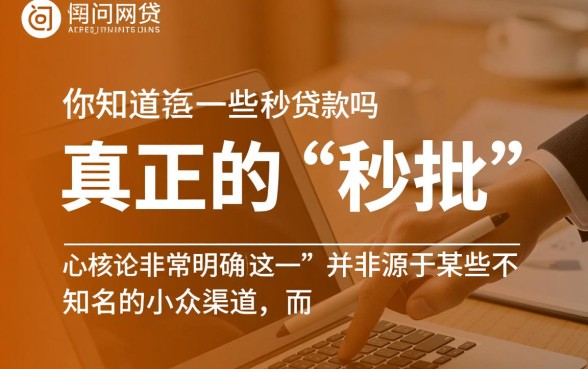 你知道有哪些网贷口子能秒批贷款吗