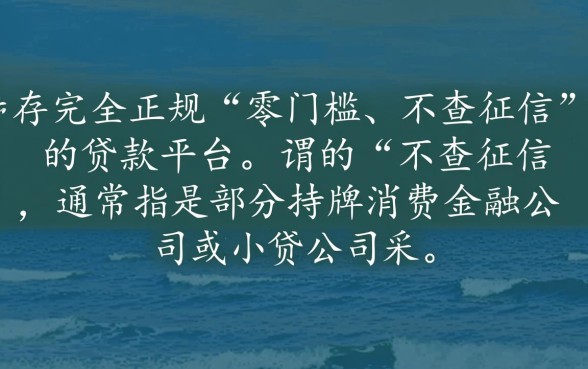 不用查征信的小额贷款平台有哪些呢
