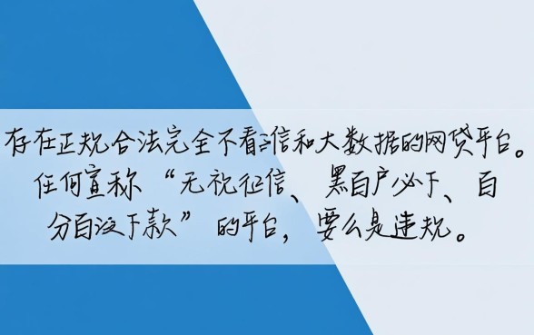 有没有不看征信和大数据的网贷平台