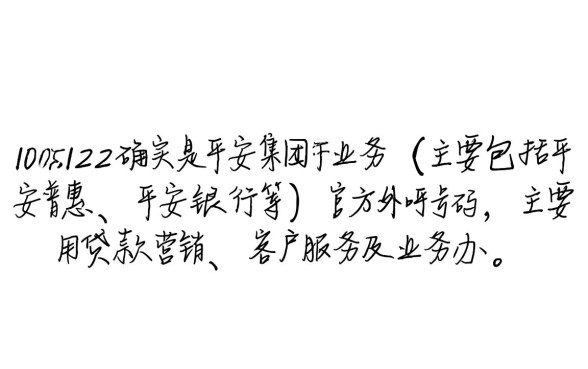 10101122是平安贷款电联吗