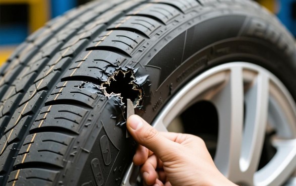 轮胎侧面口子漏气怎么整