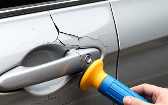 轿车车门上面一个口子怎么弄下来的