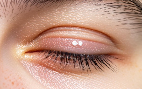 下眼皮末端有白色的小口子是什么病