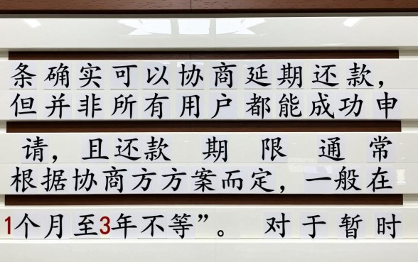白条可以协商延期还款吗