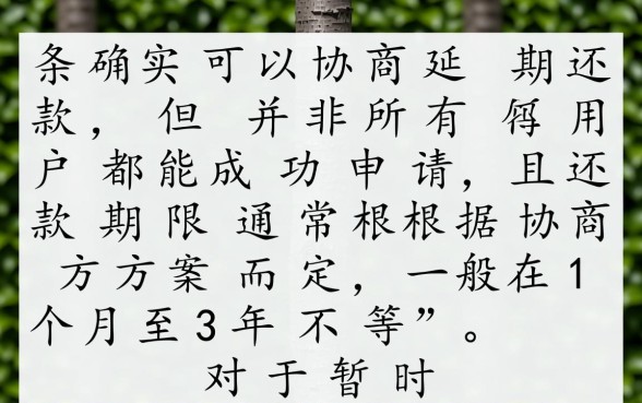 白条可以协商延期还款吗