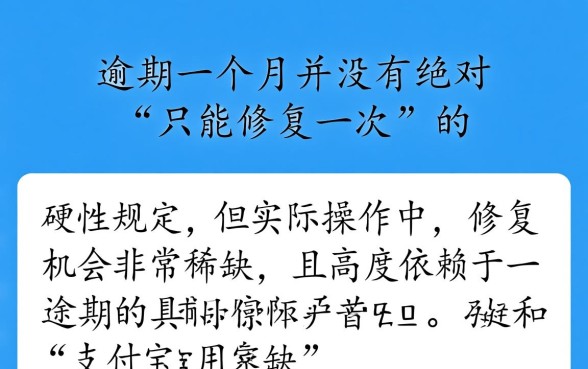 支付宝逾期一个月只能修复一次吗