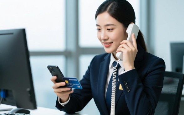 信用卡催收人员用手机打电话