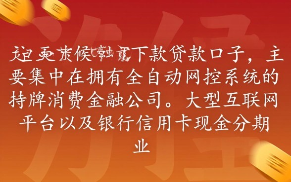 哪些贷款口子可以全天候审核下款
