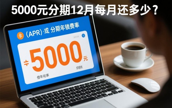 5000元分期12月每月还多少