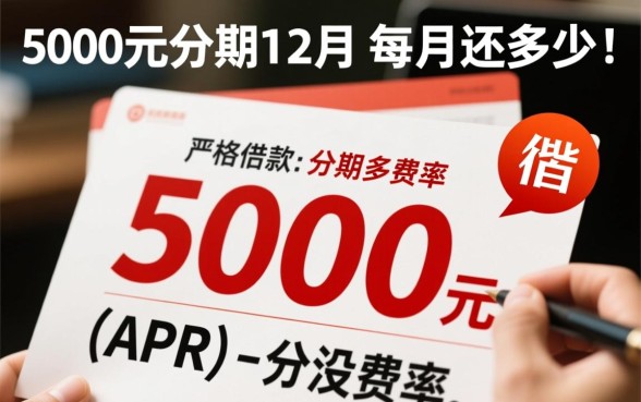 5000元分期12月每月还多少