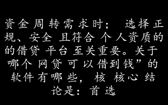 哪个网贷可以借到钱的软件有哪些