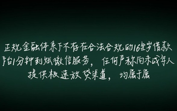 16周岁借款平台微信能借吗
