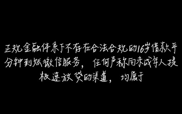 16周岁借款平台微信能借吗