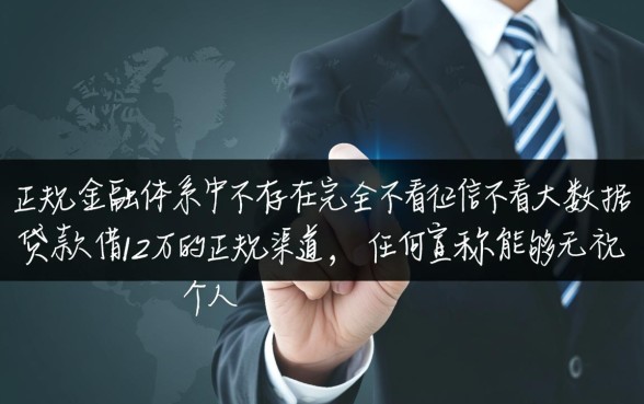不看征信不看大数据贷款借12万