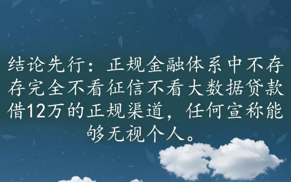 不看征信不看大数据贷款借12万